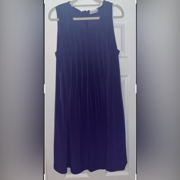 Calvin Klein Purple Pleated Dress, Size (see description) - Picture 1 of 5
